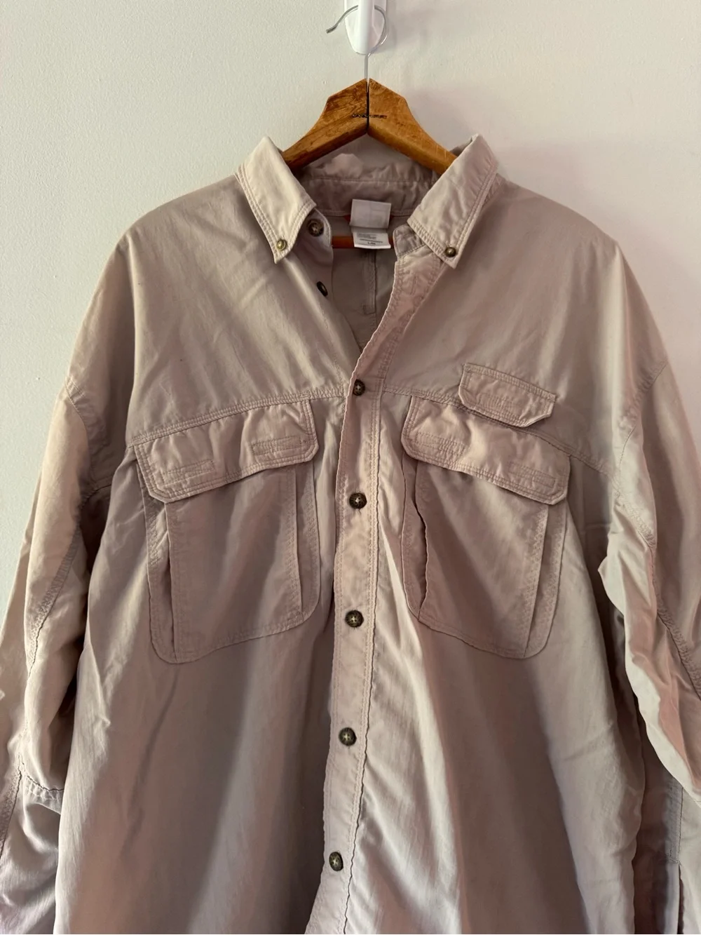 The North Face Mens Sz Large Long Sleeve Button Down Shirt Hiking Fishing